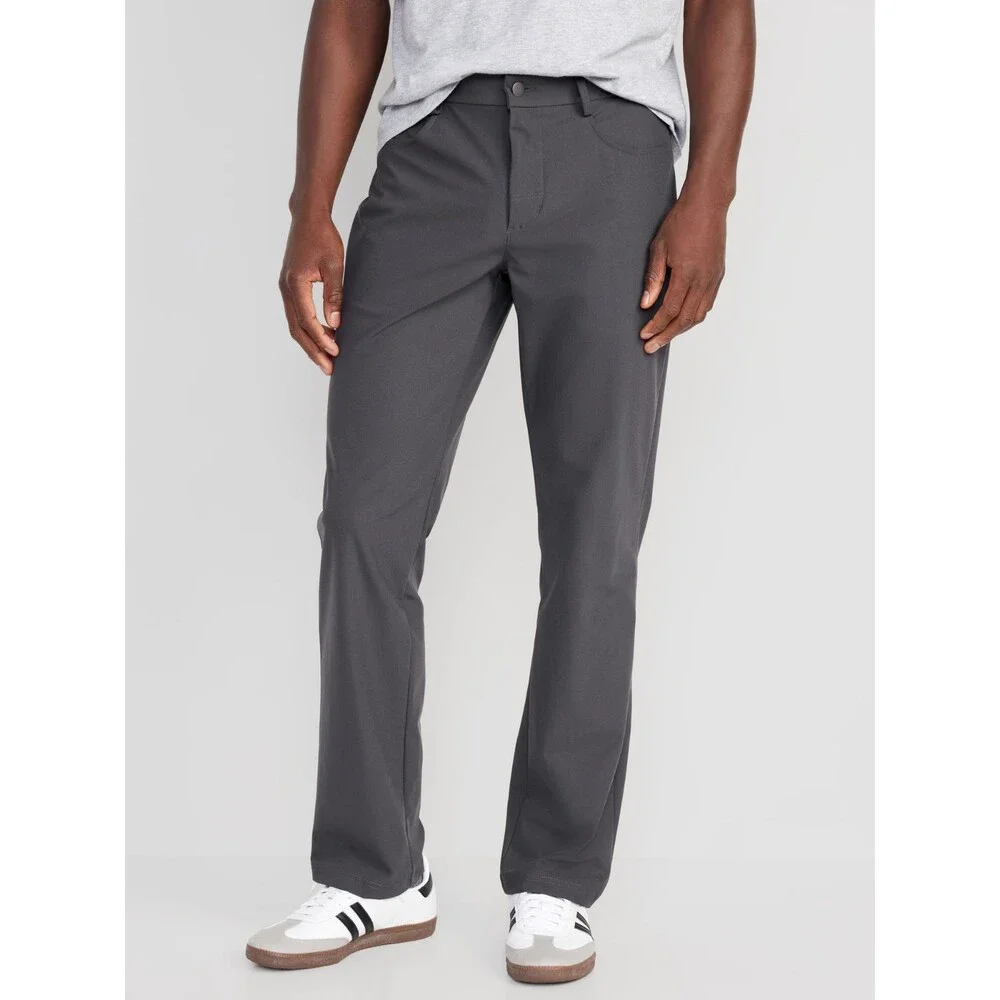 Old Navy Straight Tech Hybrid Pants Mens 33x36 Panther Gray 4 Way Stretch NEW